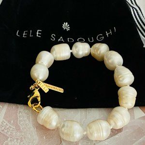 LeLe Sadoughi Baroque Freshwater Pearl Bracelet